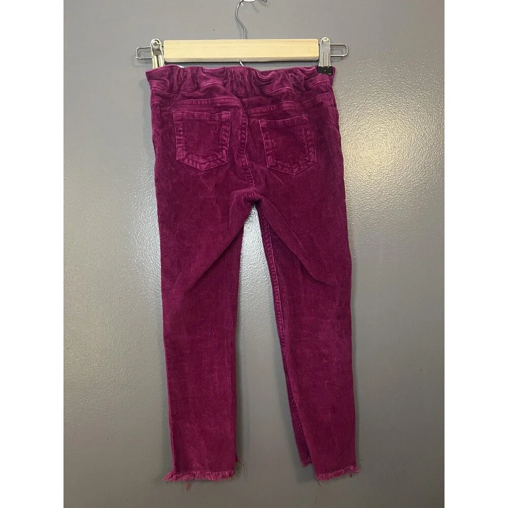Vineyard Vines Pants Girls 6 Pink Corduroy Adjustable Waist Raw Hem Stretch
